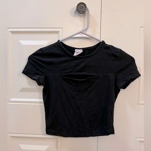 Tilly’s Destined Black Cutout Crop Top Size XS
